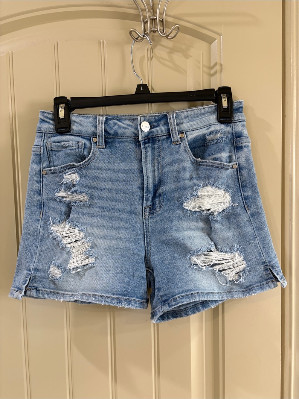 Distressed Denim Shorts by Risen Jeans.  EUC!